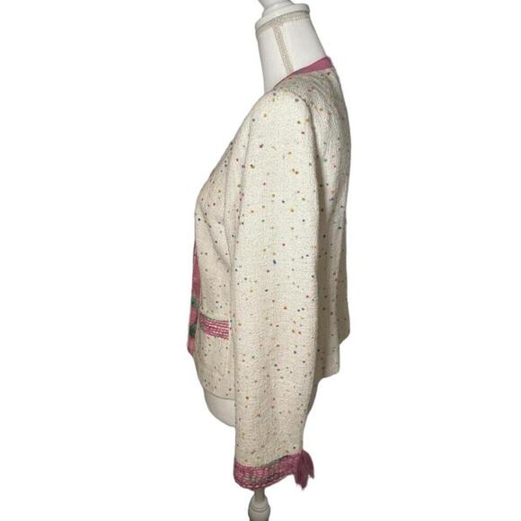 ESCADA Jacket Womens Size 42 Cream Multi Color Tweed Boucle - Picture 5 of 7